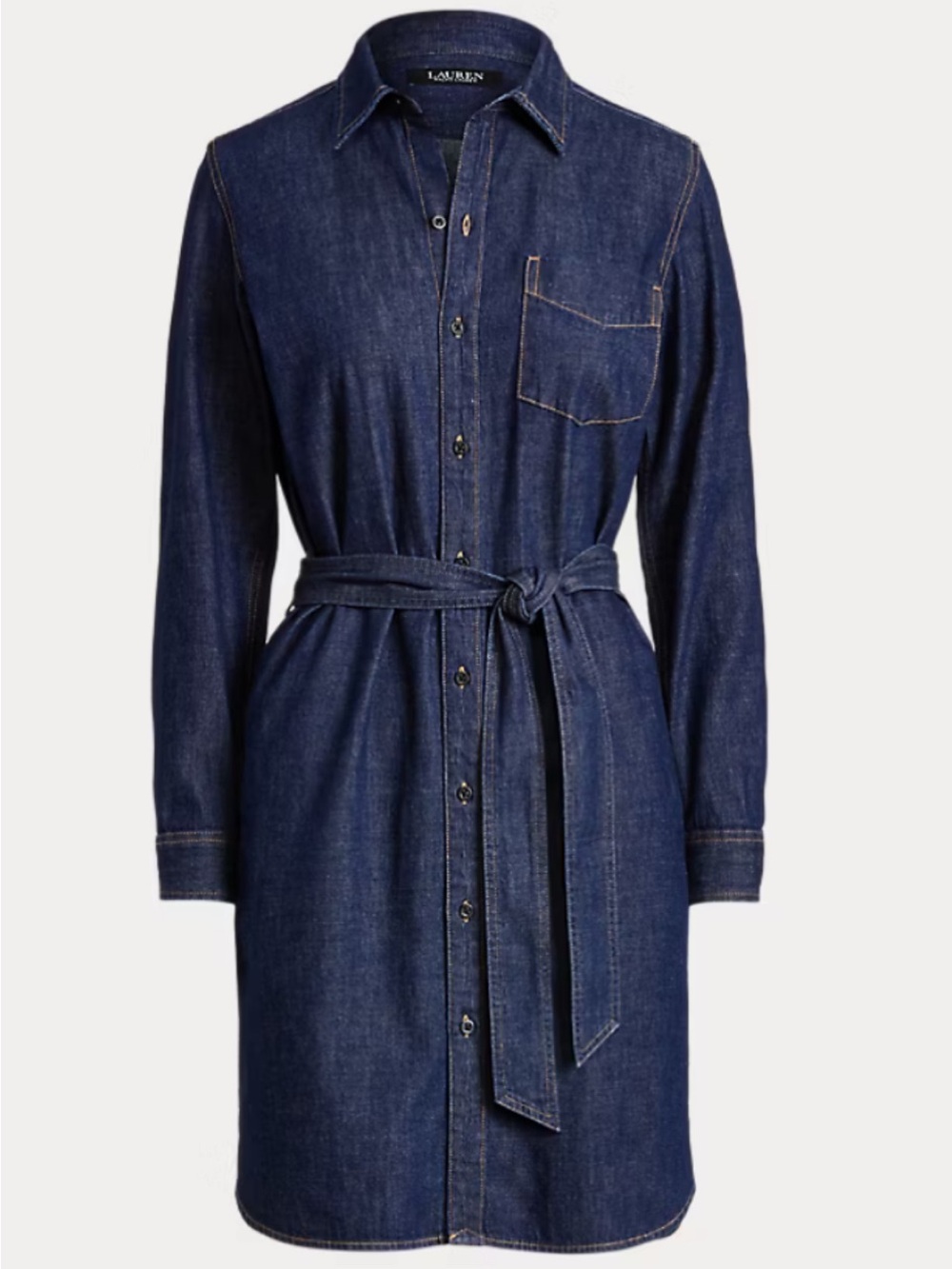 Lauren Ralph Lauren Black Label Belted Denim Shirtdress NWT Medium